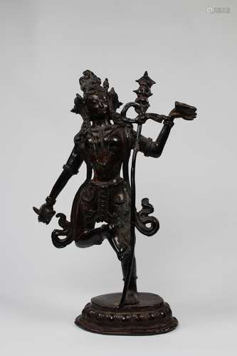 Antique Tibetan Vajra Yogini with Skull, Knife