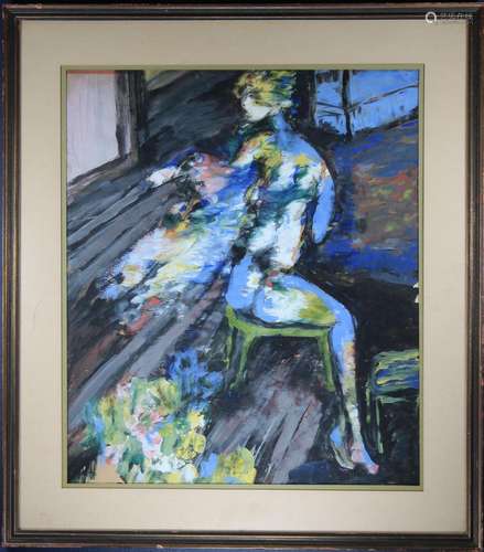 '67 Figural Abstract Painting. Signed