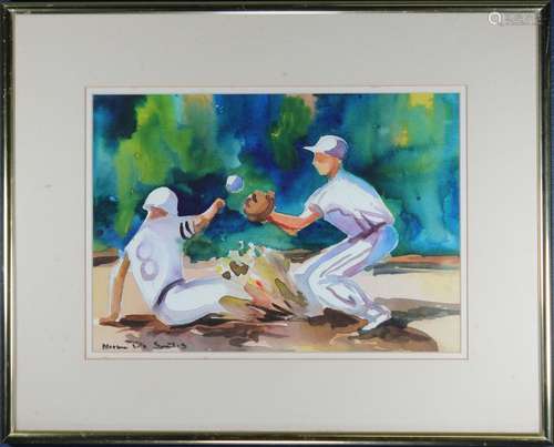 Norma De Santis (20th C.), Boys Playing Baseball