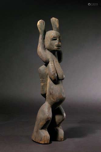 Early/Mid 20th C. Ibibio Ppl Janiform Figure