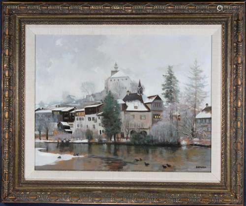 European School, Signed Painting of Village