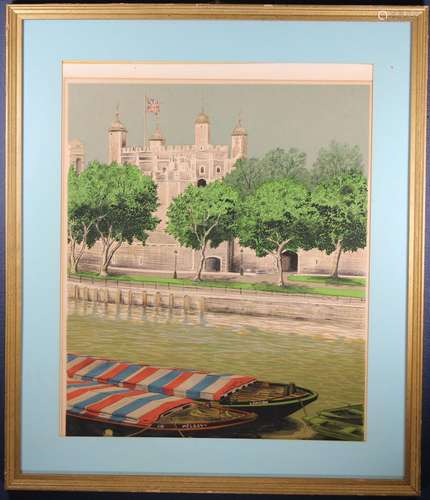 Antique Chromolithograph of the Thames River