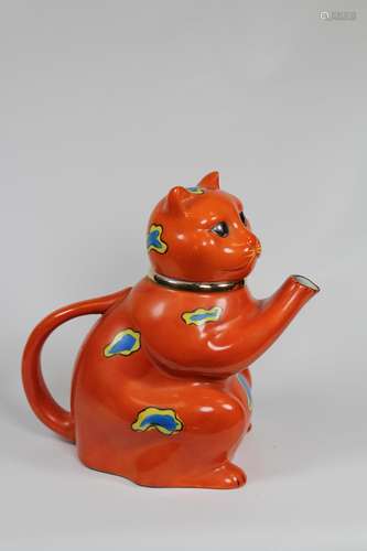 Vintage Goldcastle Cat Porcelain Teapot