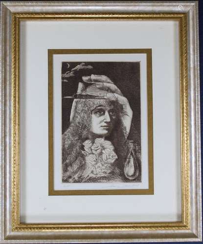 Portrait of a Woman Etching, Signed A/P