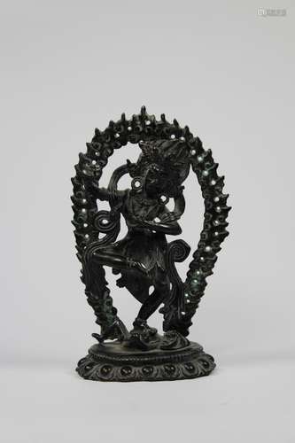 Antique Bronze Dakini in Vajra Dance Pose