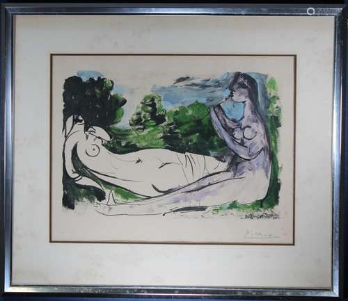 After Picasso, Framed Reclining Nudes Lithograph