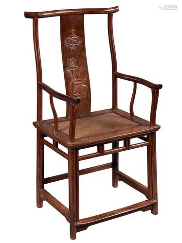 Chinese Huanghuali Yokeback Armchair