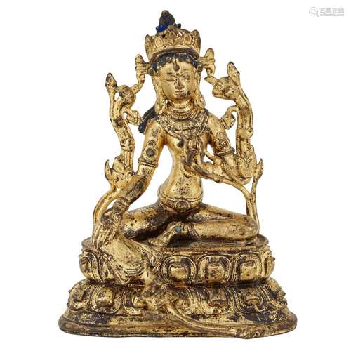 Tibetan Gilt-Bronze Tara