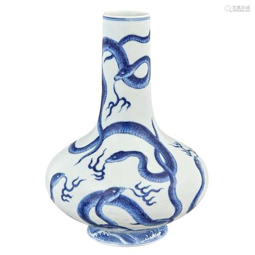 Chinese Blue and White Glazed Porcelain Vase