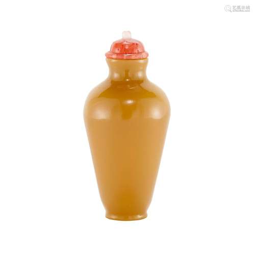 Chinese Carmel Glass Snuff Bottle