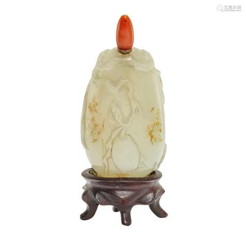 Chinese Pale Celadon Jade Snuff Bottle