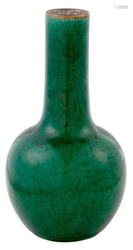 Chinese Apple Green Glazed Porcelain Vase