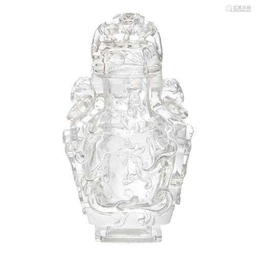 Chinese Rock Crystal Covered Vase