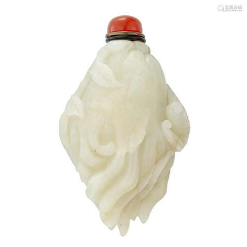 Chinese White Jade Finger Citron Snuff Bottle