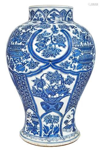 Chinese Blue and White Glazed Porcelain Vase