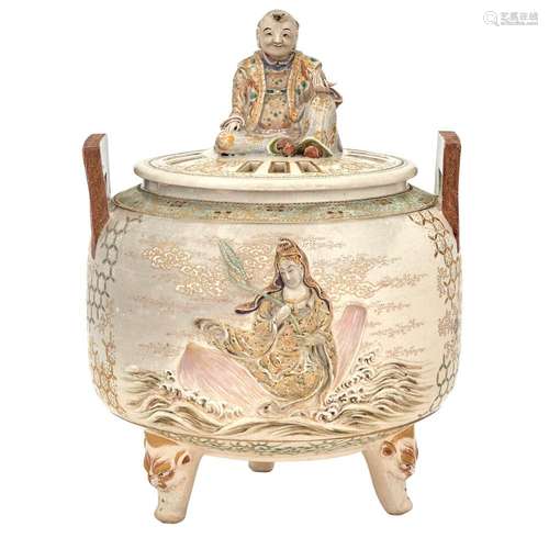 Japanese Satsuma Covered Censer