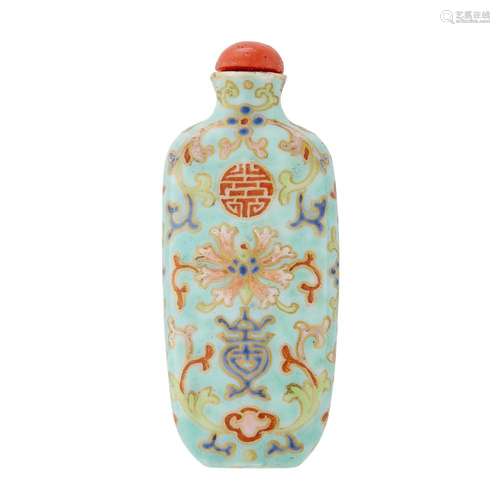 Chinese Turquoise Glazed Porcelain Snuff Bottle