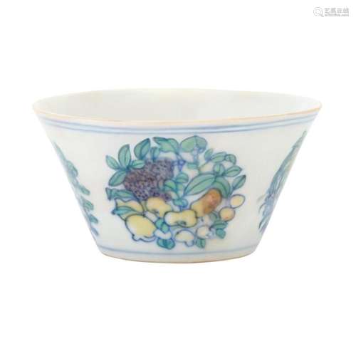 Chinese Doucai Glazed Porcelain Cup