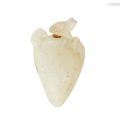 Chinese White Jade Fruit Form Snuff Bottle