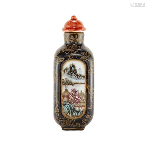 Chinese Enameled Porcelain Snuff Bottle