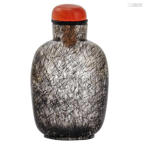 Chinese Hair Crystal Snuff Bottle