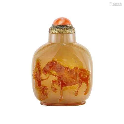 Chinese Cameo Agate Snuff Bottle