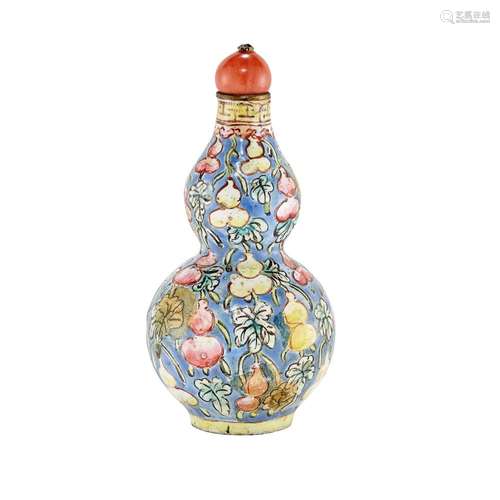 Chinese Enameled Metal Snuff Bottle