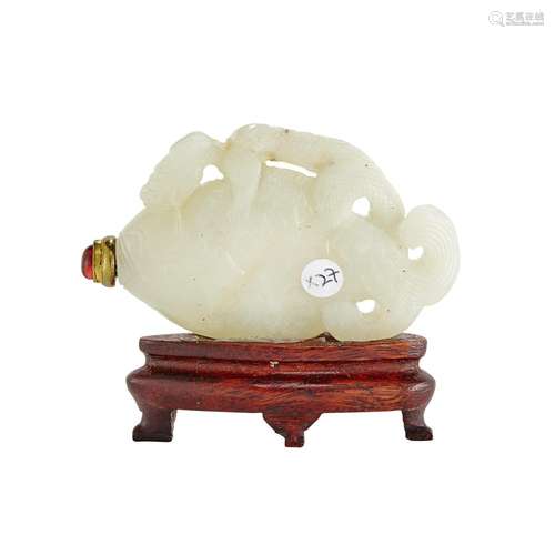 Chinese Pale Celadon Jade Snuff Bottle