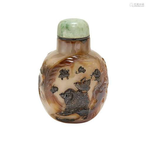 Chinese Shadow Agate Snuff Bottle