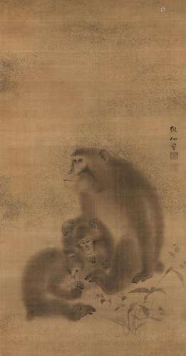 Mori Sosen (1747-1821) A monkey and her young