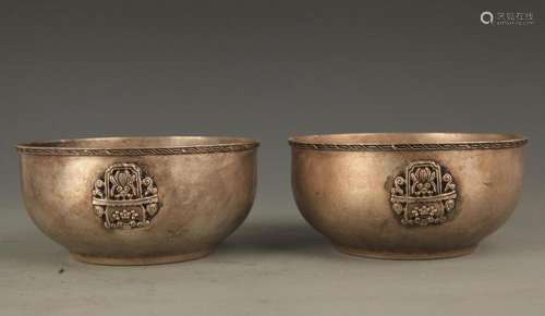 PAIR OF FINELY MADE BRONZE BOWL