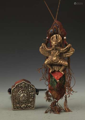 TWO TIBETAN BUDDHISM STATUE PENDANT