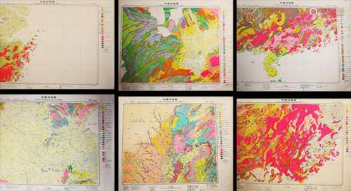 A GROUP OF SIX OLD CHINESE GEOLOGICAL MAP