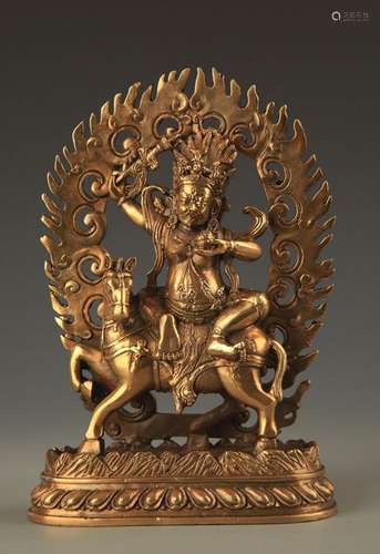 A FINE TIBETAN PALDEN LHAMO FIGURE