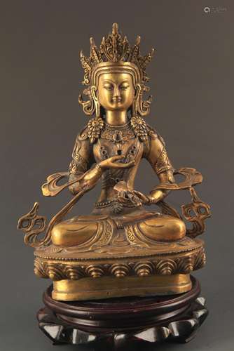 A FINE BRONZE VAJRASATTVA BODHISATTVA STATUE