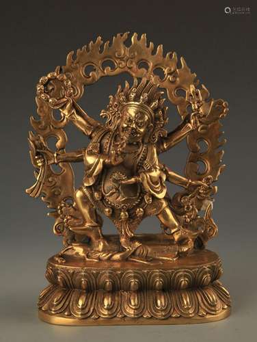 TIBETAN BUDDHISM BRONZE YAMANTAKA WRATH YAMASHINA FIGURE