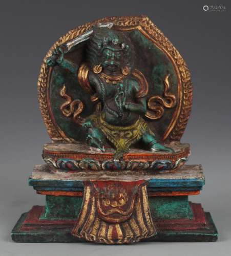 A FINE TURQUOISE MADE TIBETAN BUDDHISM FIGURE