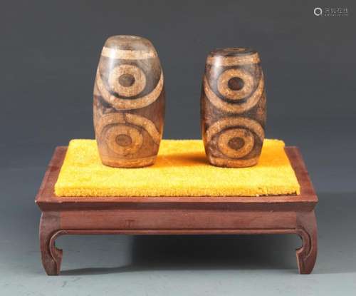 PAIR OF OLD TIBETAN TIAN ZHU