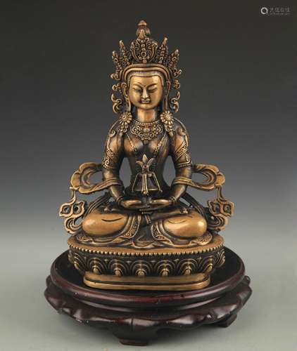 FINE TIBETAN BUDDHISM AMITAYUS STATUE