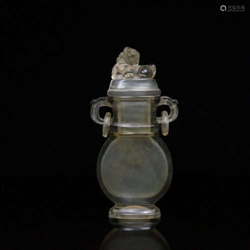 18-19TH CENTURY, A NATURAL KRYSTAL BOTTLE, LATE QING DYNASTY