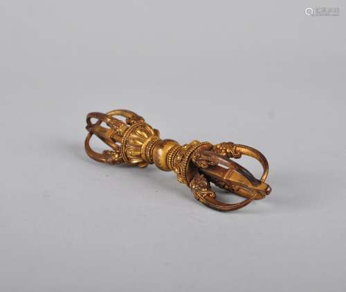 A RARE GILT-BRONZE VAJRA, QING DYNASTY