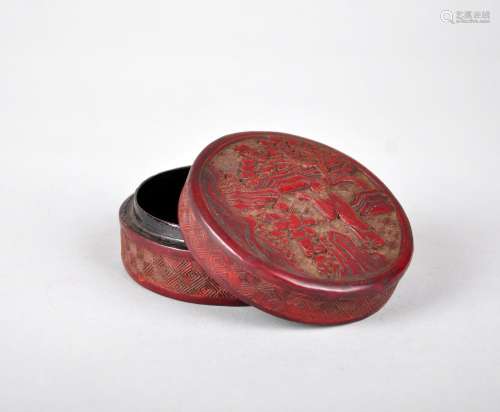 A CINNABAR LACQUERED BOX AND COVER, QING DYNASTY