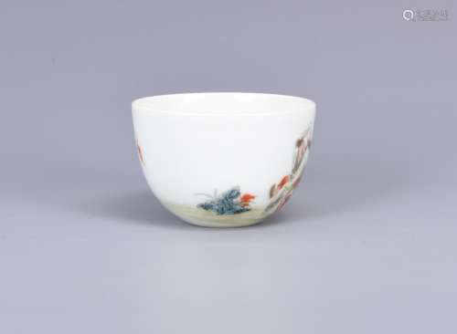A RARE FAMILLE ROSE 'JUSTICE' CUP, YONGZHENG MARK, QING DYNASTY