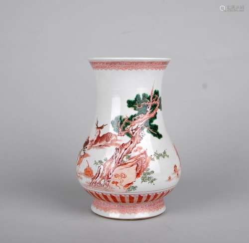 AN IRON-RED ZUN VASE, JIAJING MARK, BUT KANGXI PERIOD