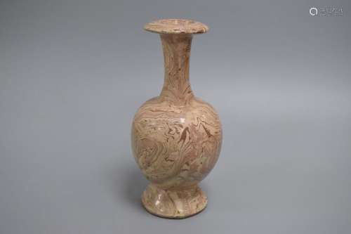 A RARE MARBLED VASE, SONG DYNASTY