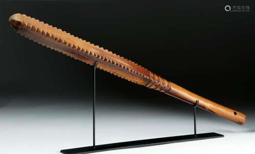 Extremely Rare 18th C. Hawaiian Kauwila Wood Club