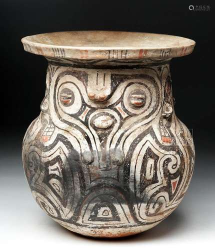 Marajoara Ceramic Vessel - Woman / Owl Figures -TL Test