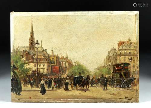 19th C. Joaquim Miro Argenter Painting - Parisian Scene