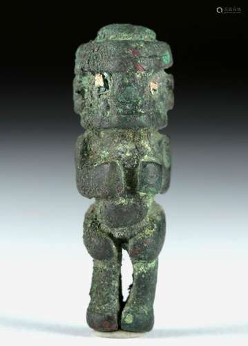 Rare Miniature Chavin Copper Figure w/ Pyrite Eyes