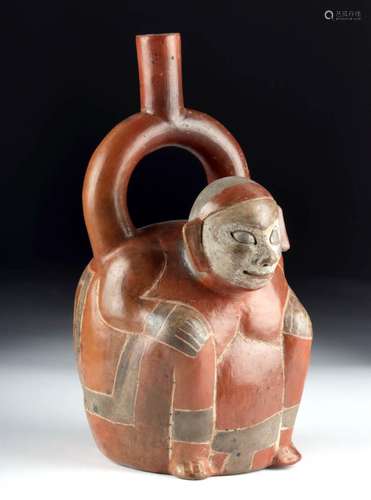 Chavin Polychrome Stirrup Vessel - Transforming Shaman